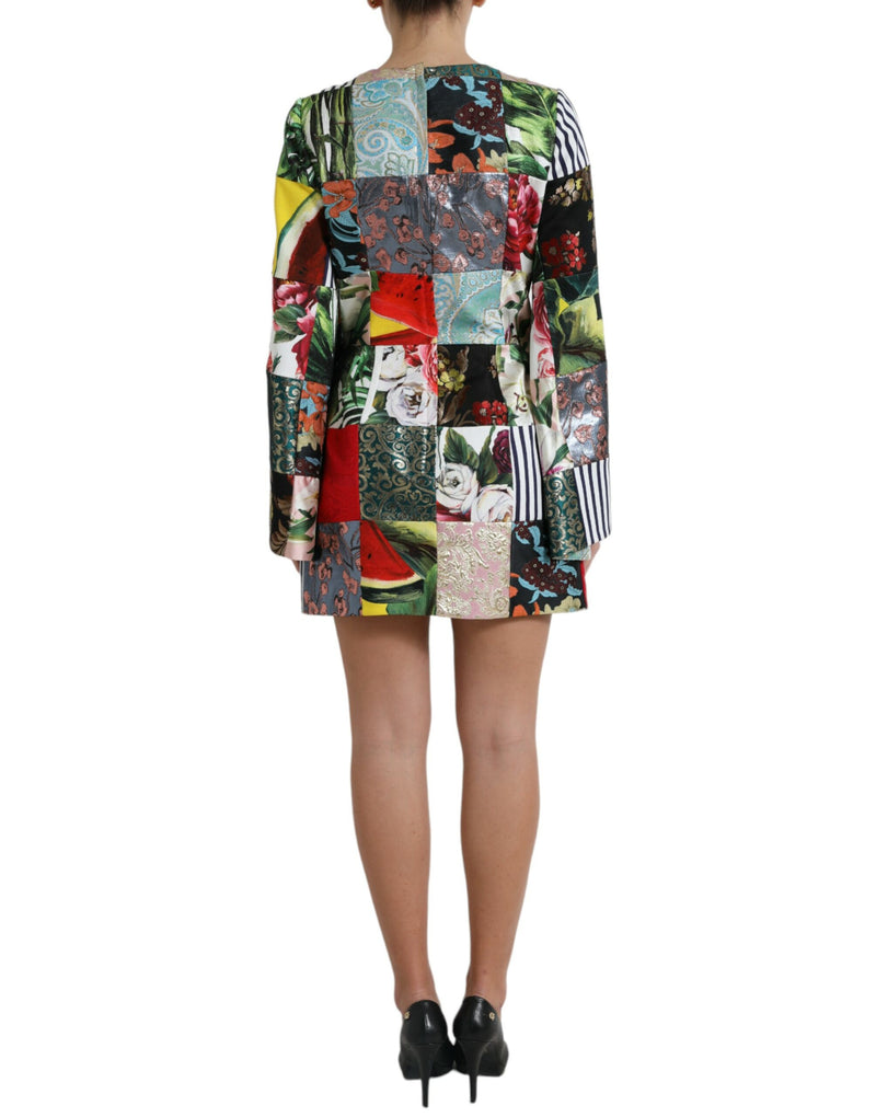 Robe Mini Shift Multicolore à Motif Floral de Dolce & Gabbana