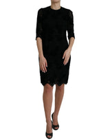 Dolce & Gabbana Black Floral Lace Bodycon Dress