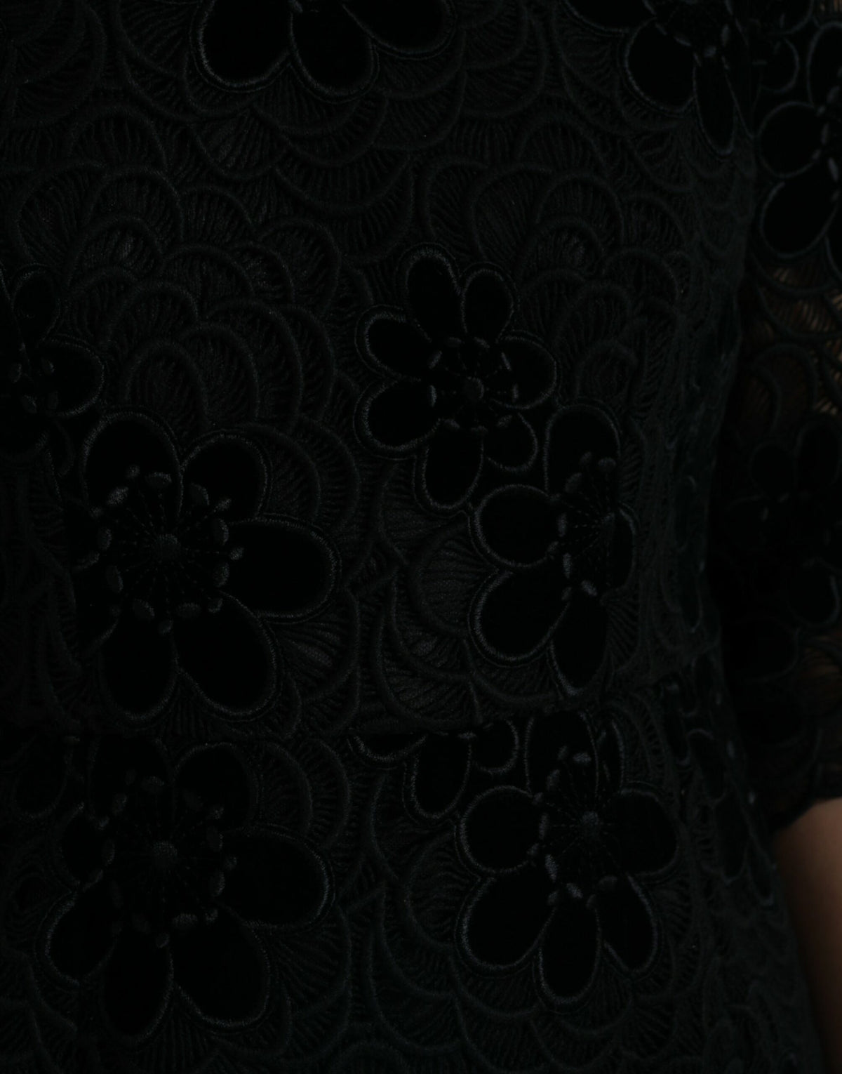 Dolce & Gabbana Black Floral Lace Bodycon Dress