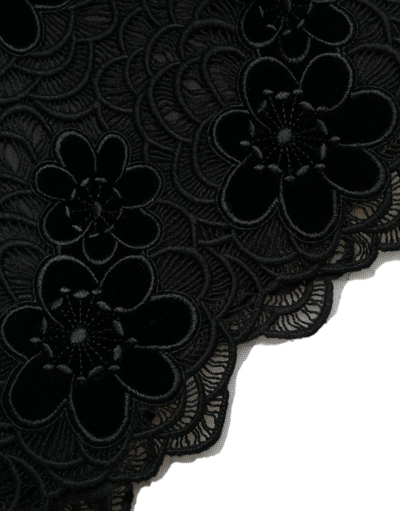 Dolce & Gabbana Robe Bodycon en Dentelle Florale Noire