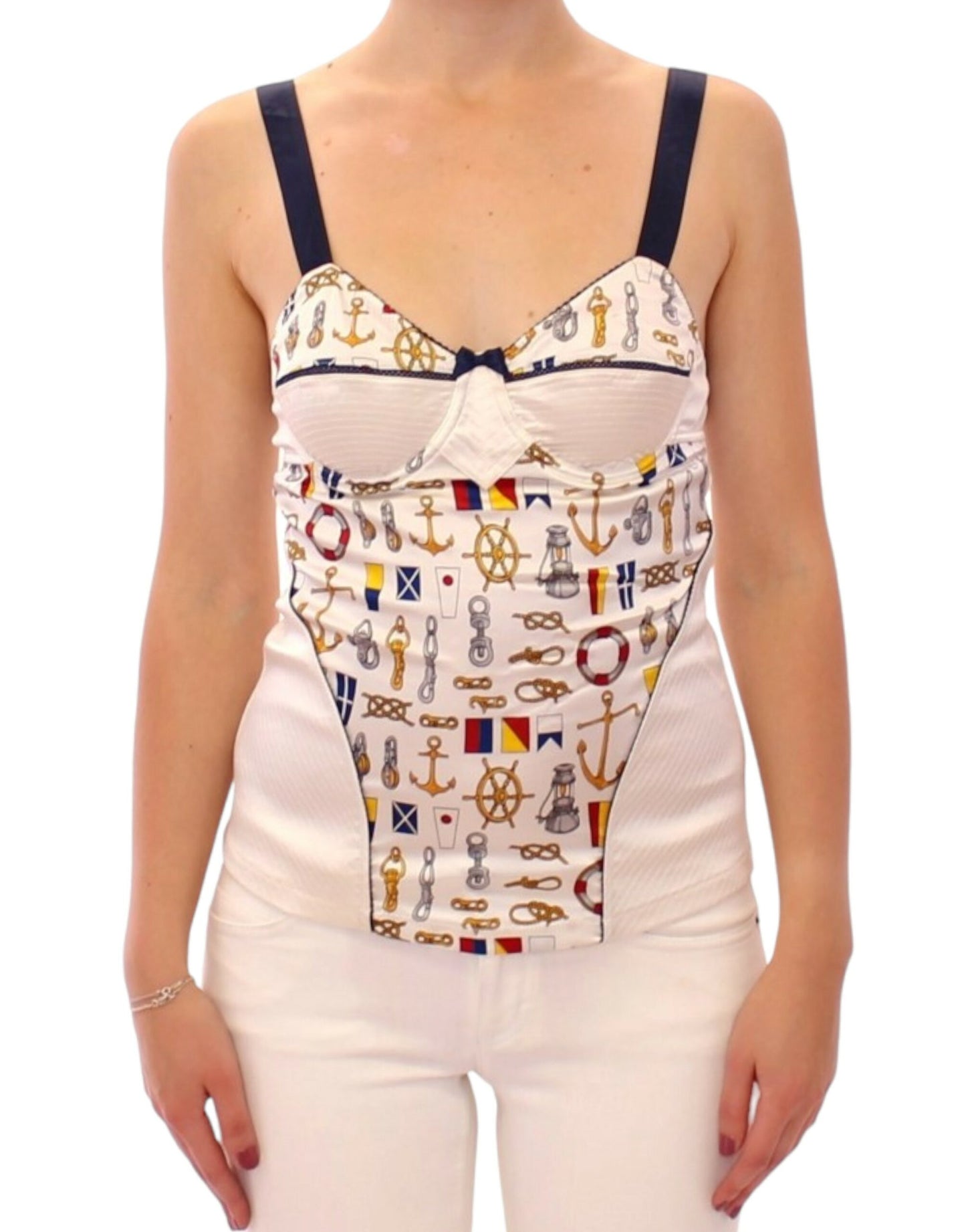 Dolce & Gabbana wit tanktop met zeilermotief