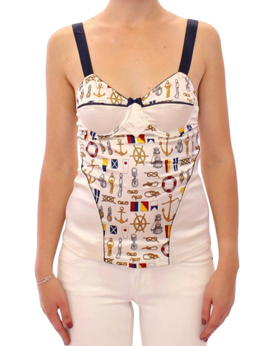 Dolce & Gabbana wit tanktop met zeilermotief