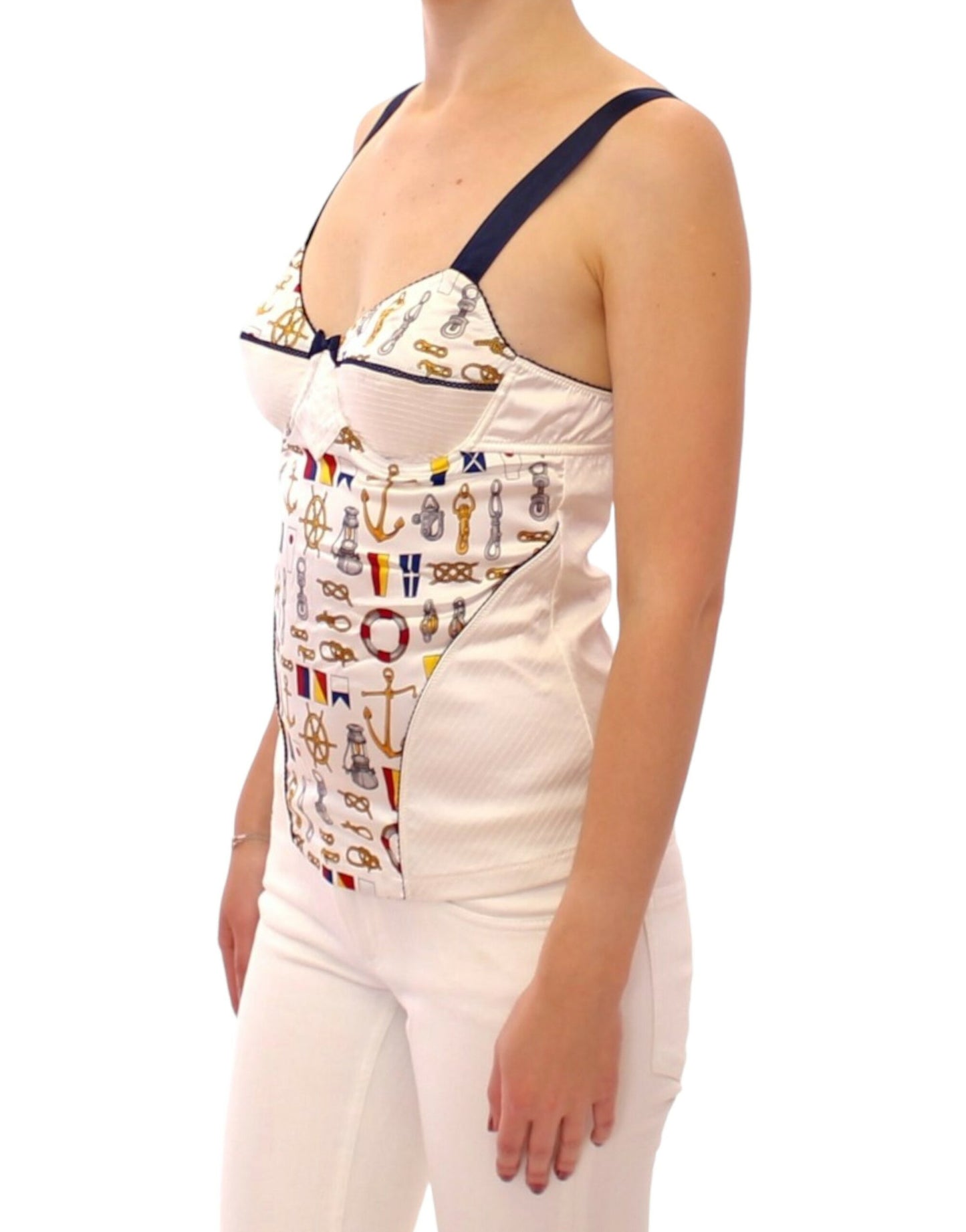 Dolce & Gabbana wit tanktop met zeilermotief
