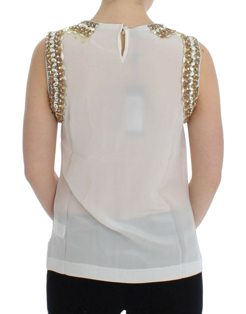 Débardeur blanc Dolce &amp; Gabbana orné de cristaux