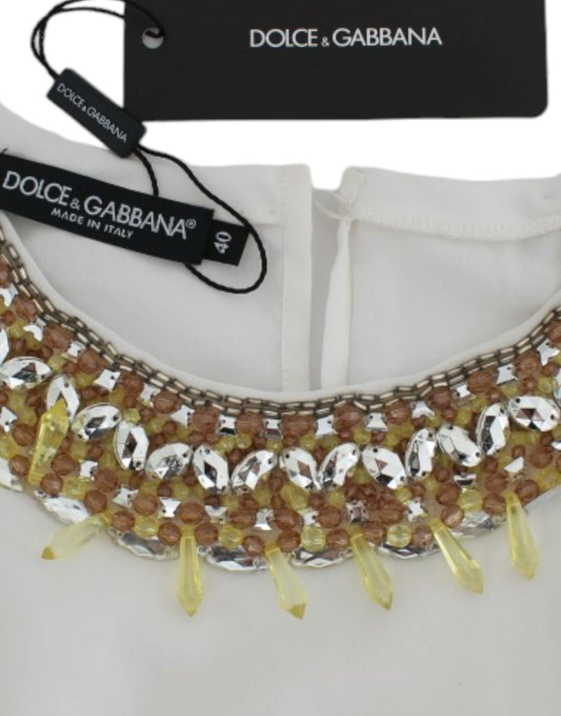 Débardeur blanc Dolce &amp; Gabbana orné de cristaux