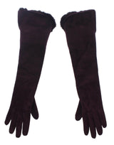 Gants Dolce &amp; Gabbana en fourrure de vison violet et cuir suédé de chèvre