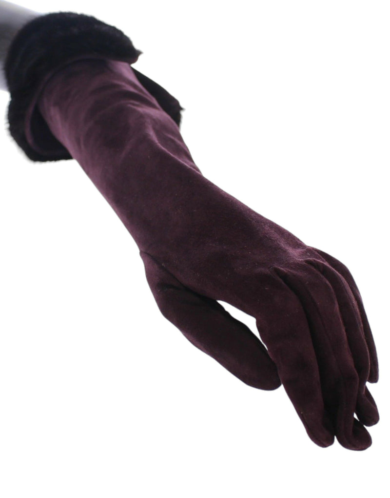 Gants Dolce &amp; Gabbana en fourrure de vison violet et cuir suédé de chèvre