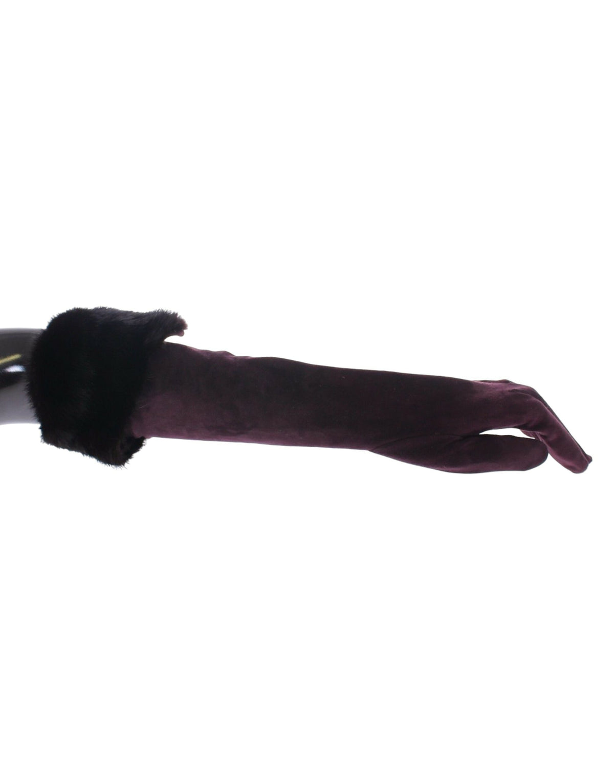 Gants Dolce &amp; Gabbana en fourrure de vison violet et cuir suédé de chèvre