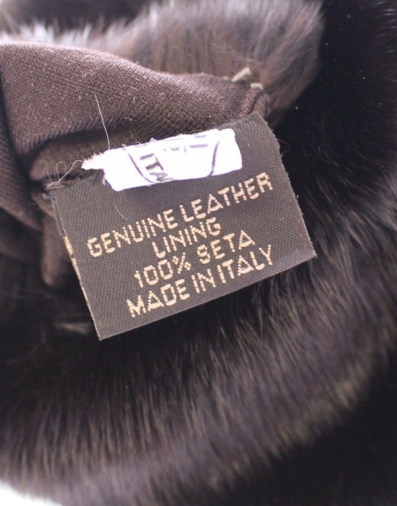 Gants Dolce &amp; Gabbana en fourrure de vison violet et cuir suédé de chèvre