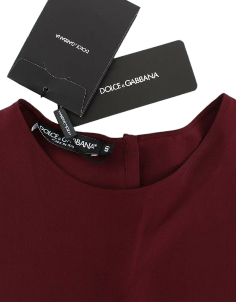 Blouse en soie rouge à manches 3/4 de Dolce &amp; Gabbana