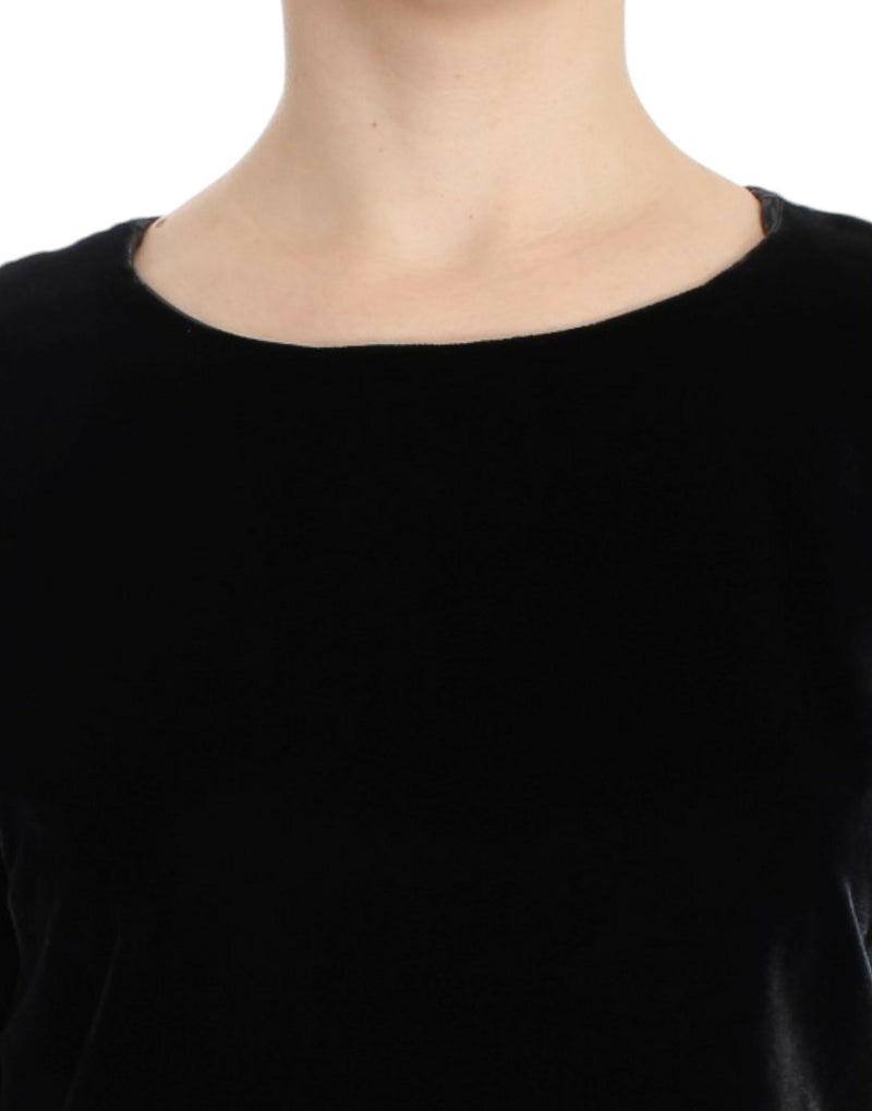 Blouse en velours noir à manches courtes de Dolce &amp; Gabbana