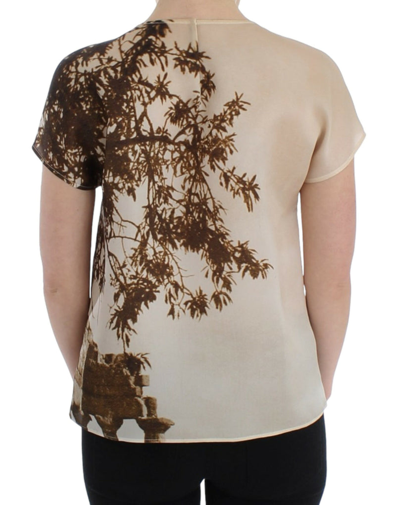 Blouse en soie Taormina marron de Dolce &amp; Gabbana