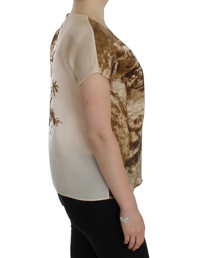 Blouse en soie Taormina marron de Dolce &amp; Gabbana