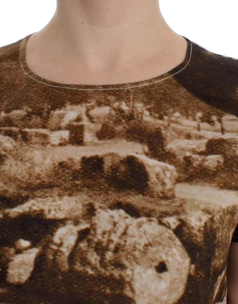 Blouse en soie Taormina marron de Dolce &amp; Gabbana