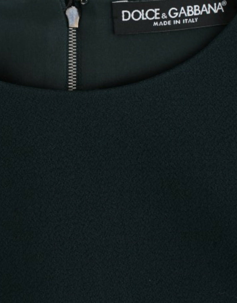 Blouse en laine à manches 3/4 verte de Dolce &amp; Gabbana