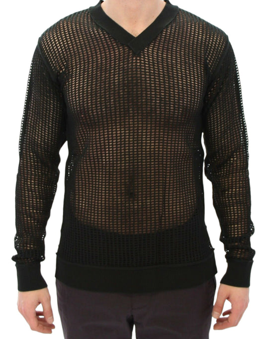Pull en maille à mailles serrées vert foncé Dolce & Gabbana, vu sur le défilé.