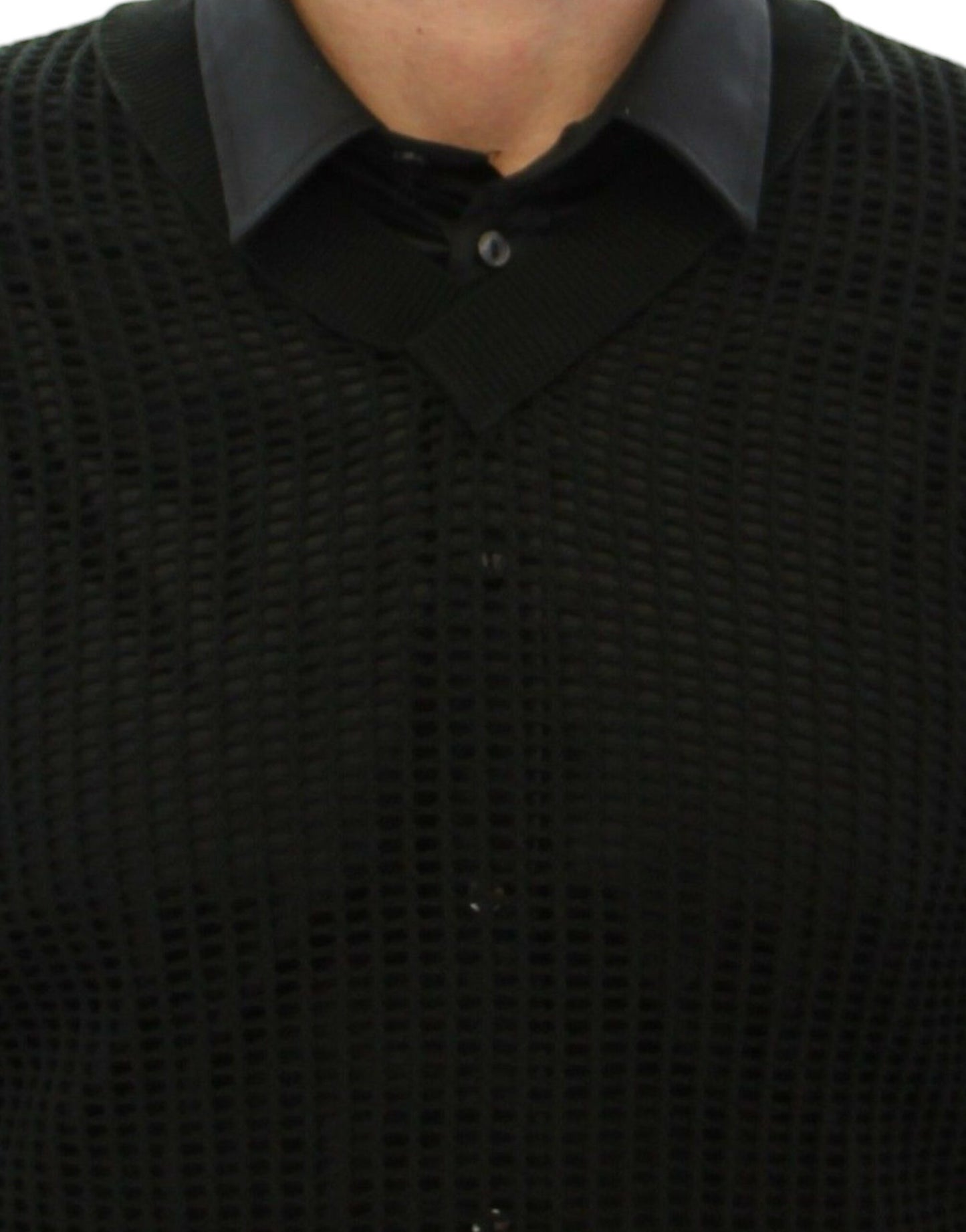 Pull en maille à mailles serrées vert foncé Dolce & Gabbana, vu sur le défilé.