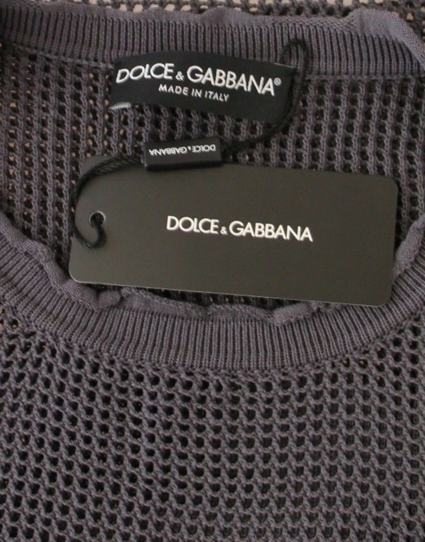 Pull en maille violet Dolce & Gabbana, modèle Runway Netz.