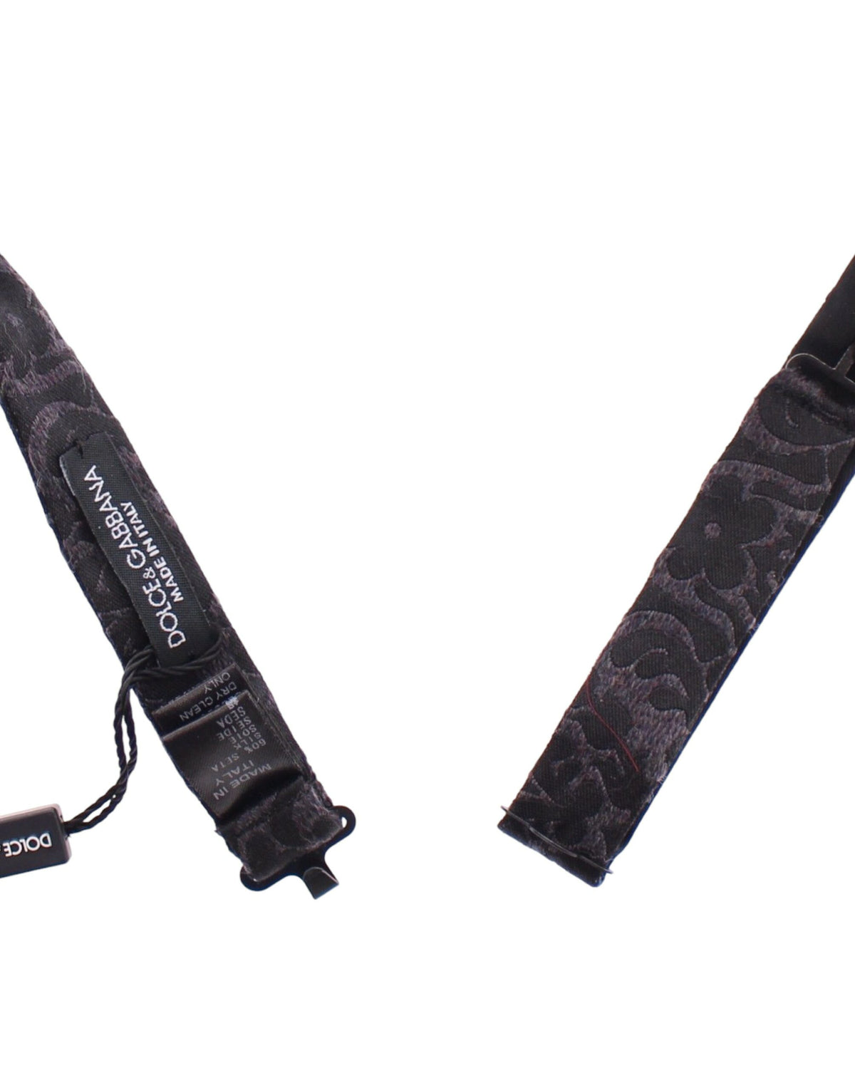 Nœud papillon en laine gris noir Dolce &amp; Gabbana