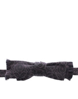Nœud papillon en laine et soie gris noir Dolce &amp; Gabbana