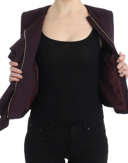 Blazer court violet à volants GF Ferre