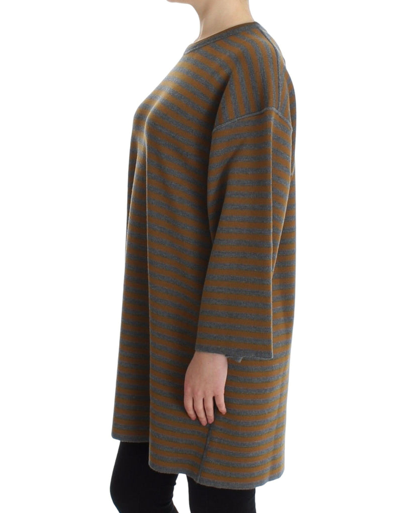 Pull oversize rayé gris et jaune Dolce &amp; Gabbana