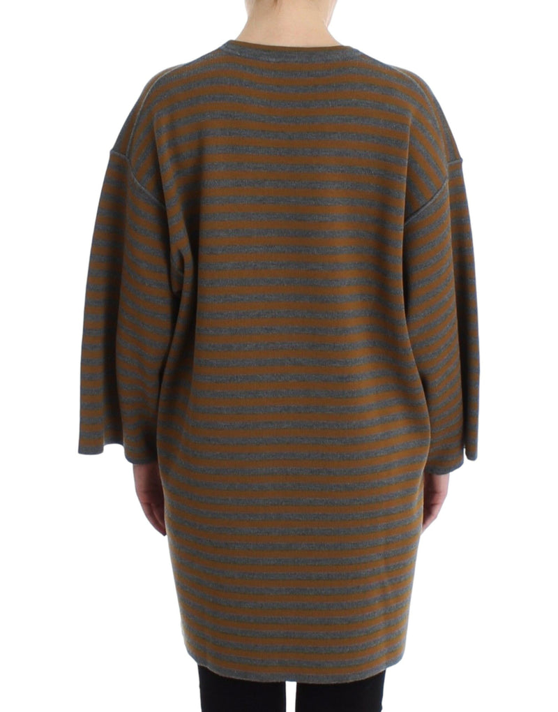 Pull oversize rayé gris et jaune Dolce &amp; Gabbana