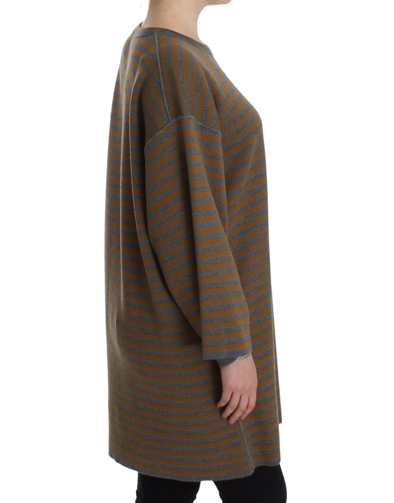 Pull oversize rayé gris et jaune Dolce &amp; Gabbana