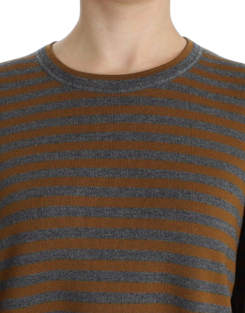 Pull oversize rayé gris et jaune Dolce &amp; Gabbana