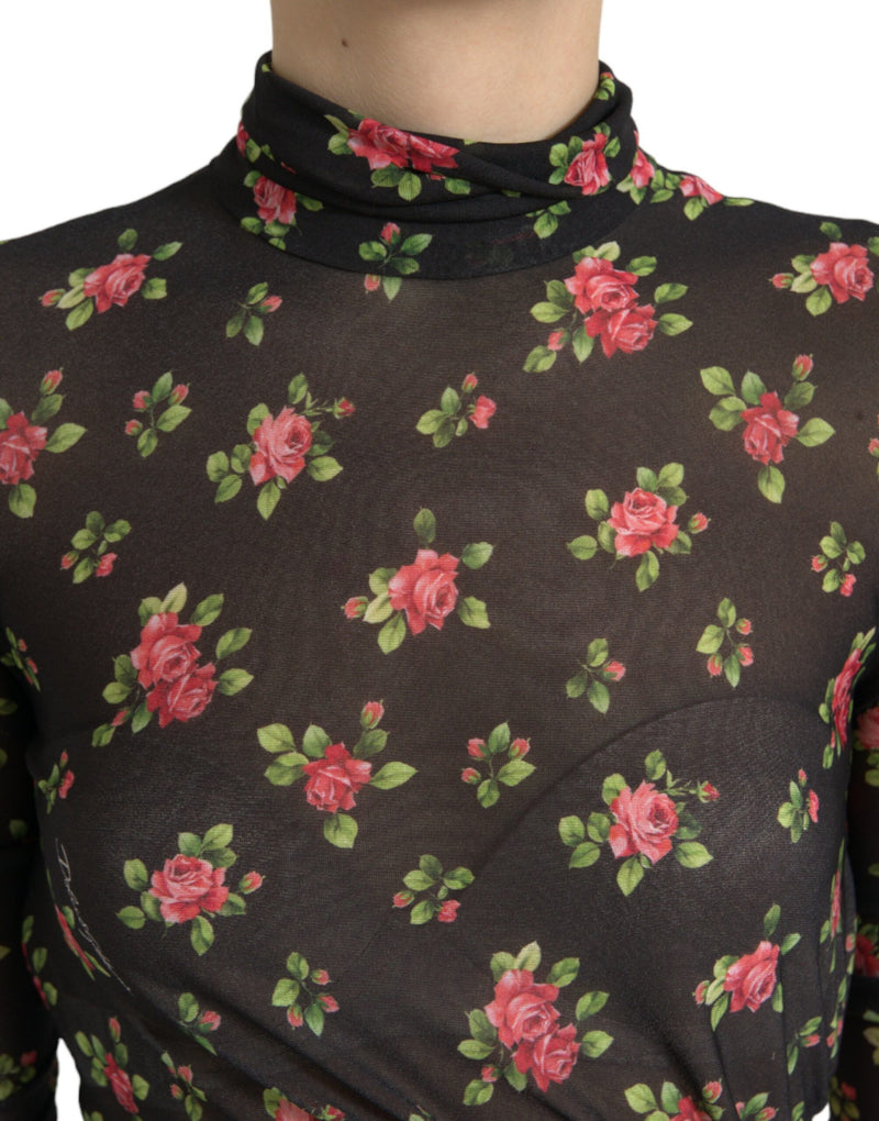 Robe Maxi Longue à Découpes Florales Noire Dolce & Gabbana