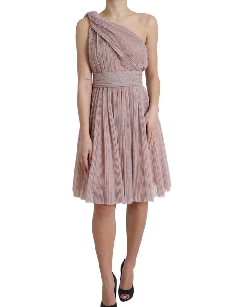 Robe Plissée Lame Tulle Rose Dolce & Gabbana