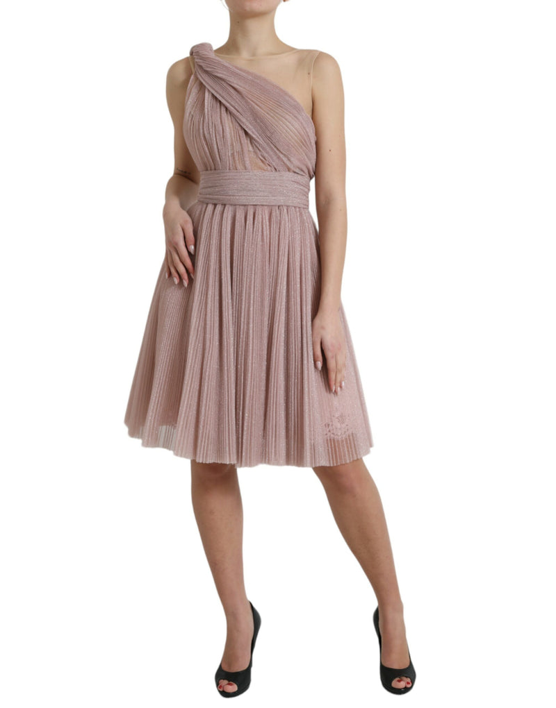 Robe Plissée Lame Tulle Rose Dolce & Gabbana