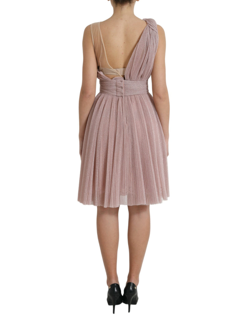 Robe Plissée Lame Tulle Rose Dolce & Gabbana