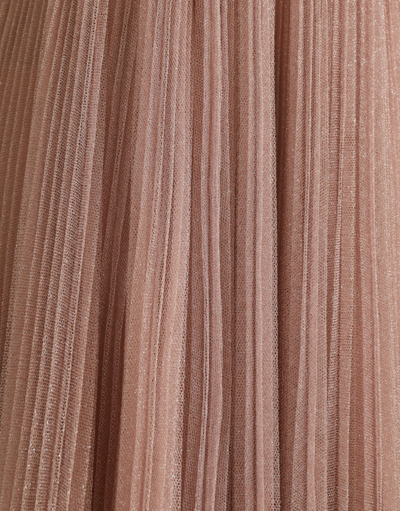 Robe Plissée Lame Tulle Rose Dolce & Gabbana