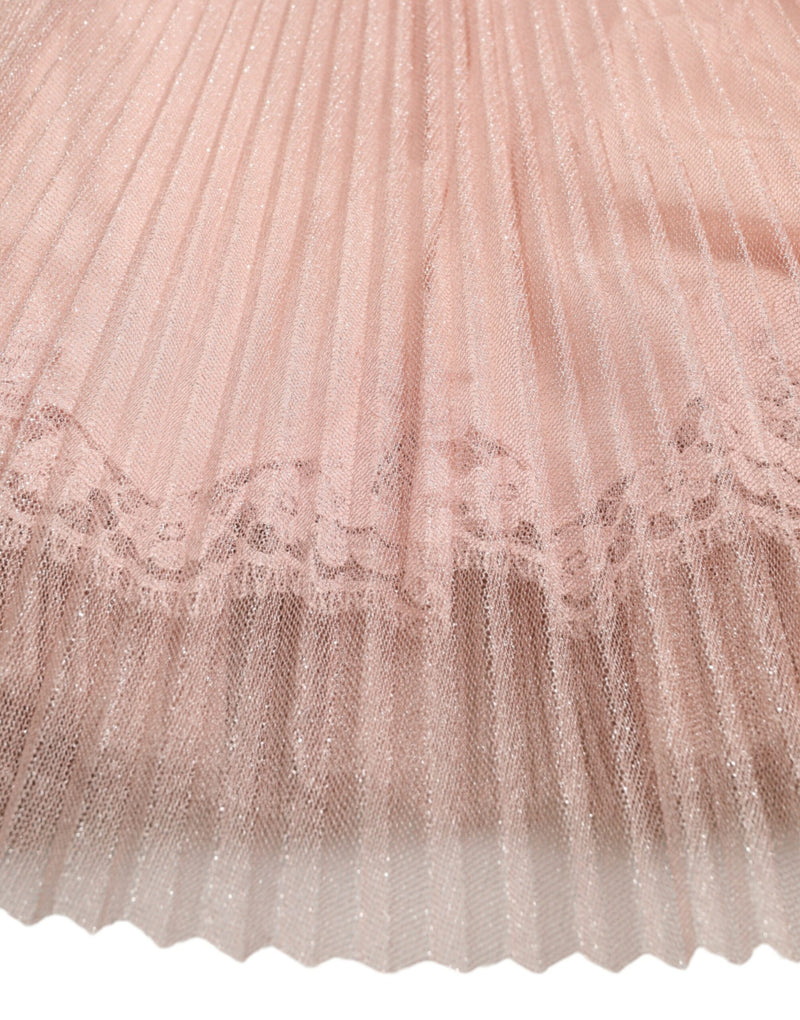 Robe Plissée Lame Tulle Rose Dolce & Gabbana