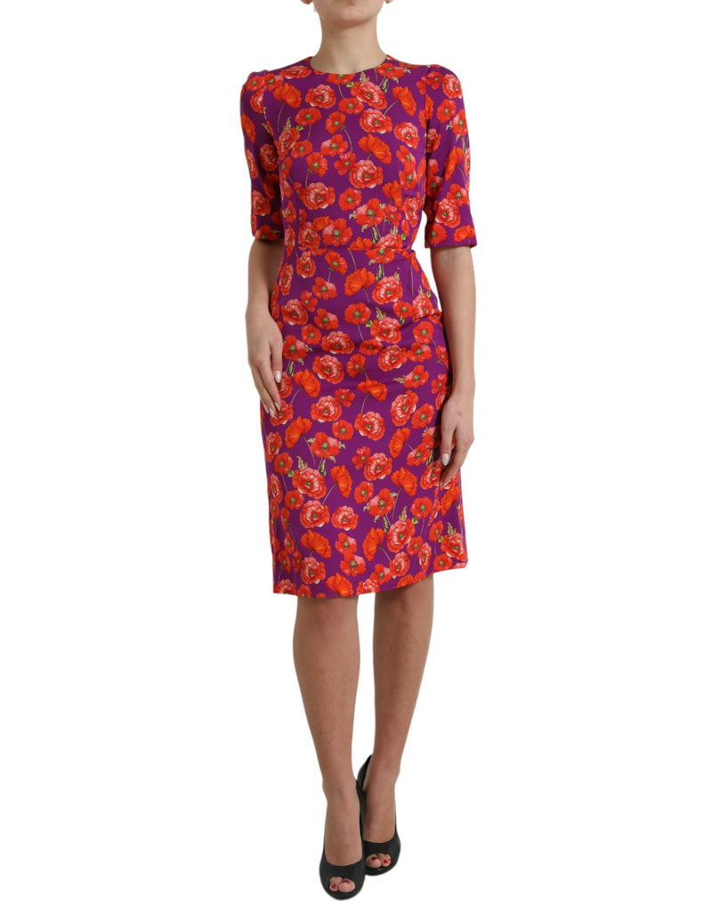 Robe fourreau à imprimé floral multicolore Dolce & Gabbana