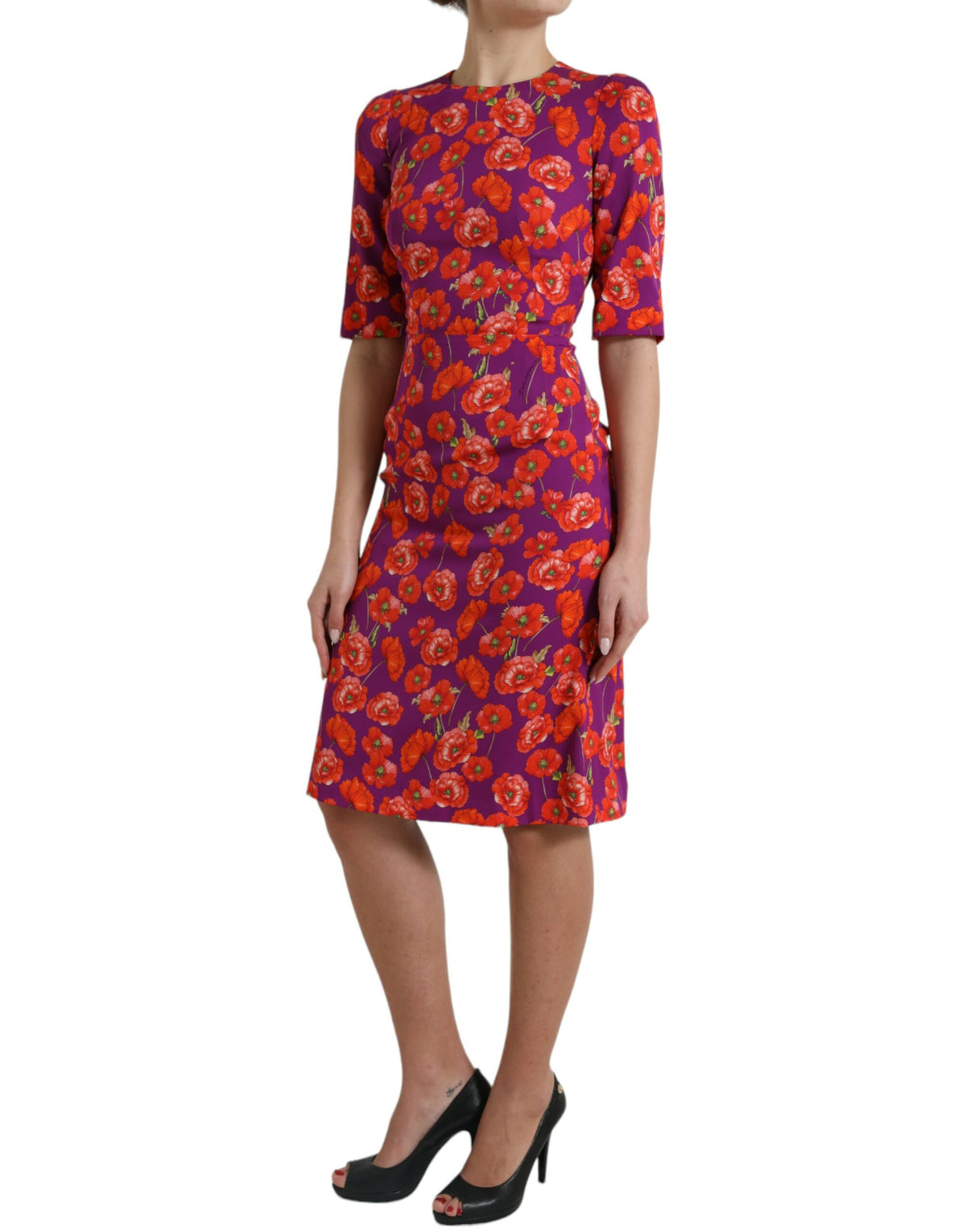 Robe fourreau à imprimé floral multicolore Dolce & Gabbana