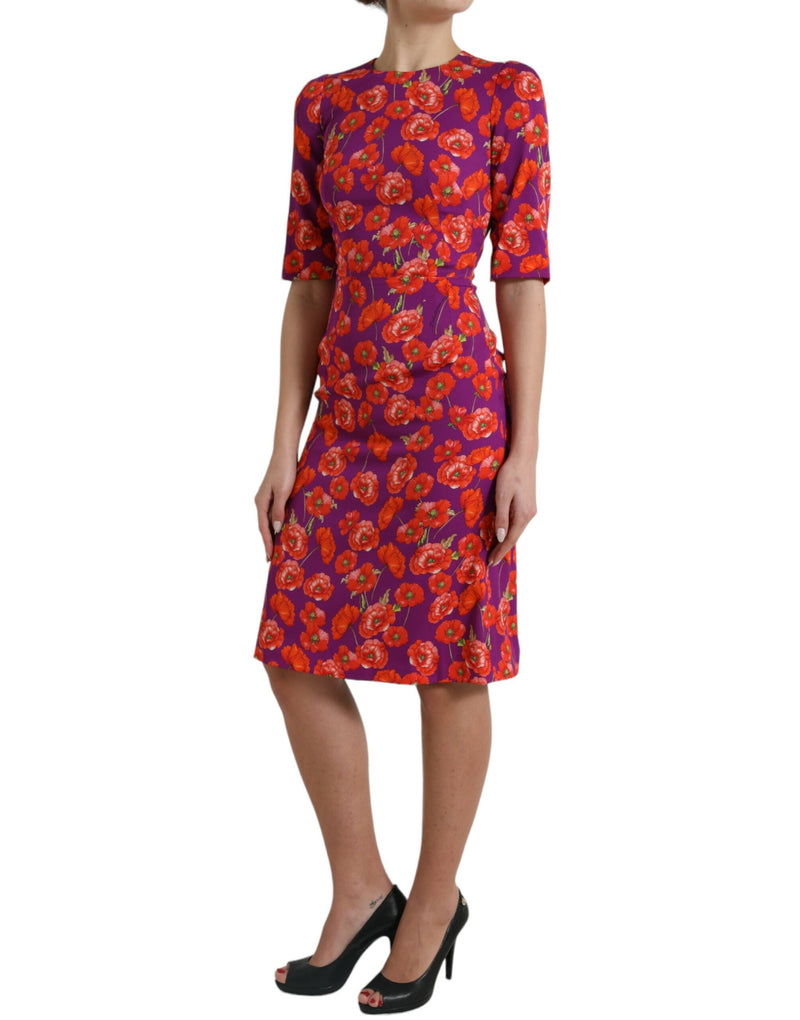 Robe fourreau à imprimé floral multicolore Dolce & Gabbana