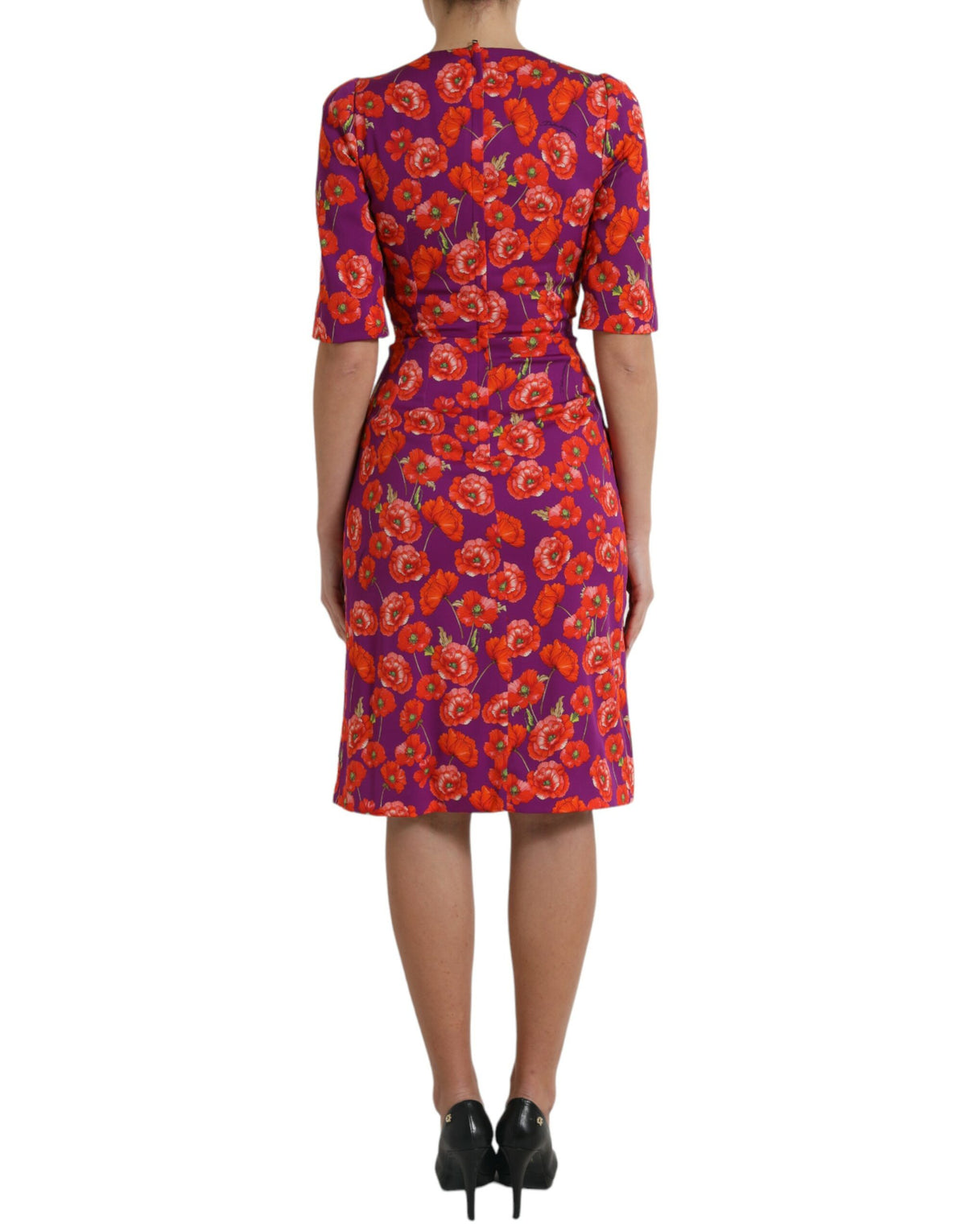 Robe fourreau à imprimé floral multicolore Dolce & Gabbana