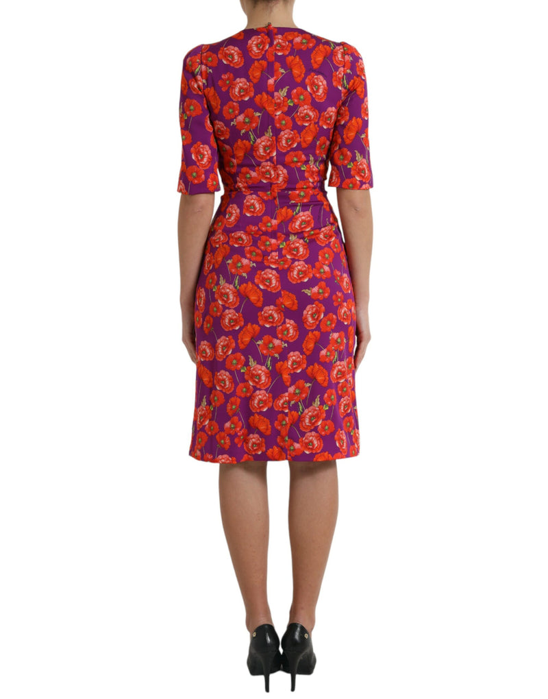 Robe fourreau à imprimé floral multicolore Dolce & Gabbana