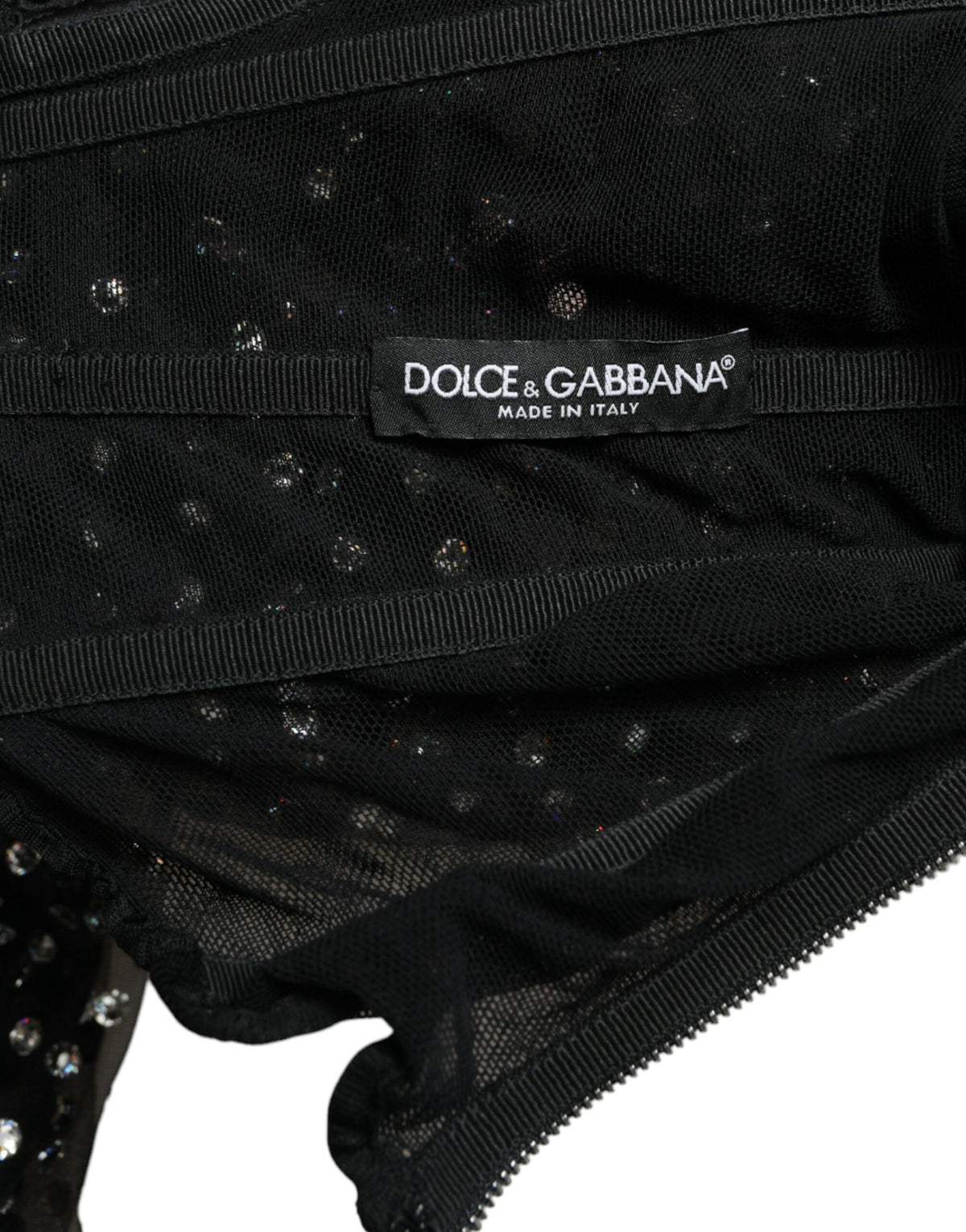 Dolce & Gabbana Robe Longue A-ligne Noir Embellie de Cristaux