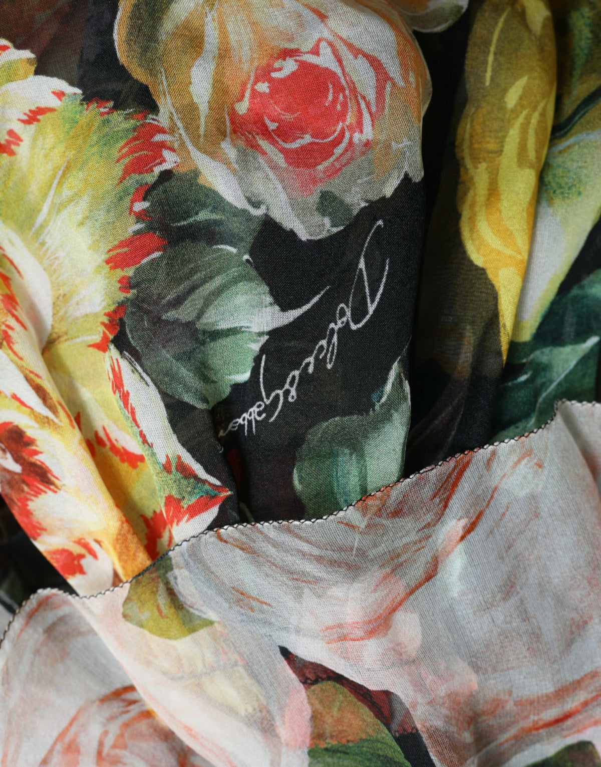 Robe Maxi Multicolore à Fleurs en Chiffon Dolce & Gabbana