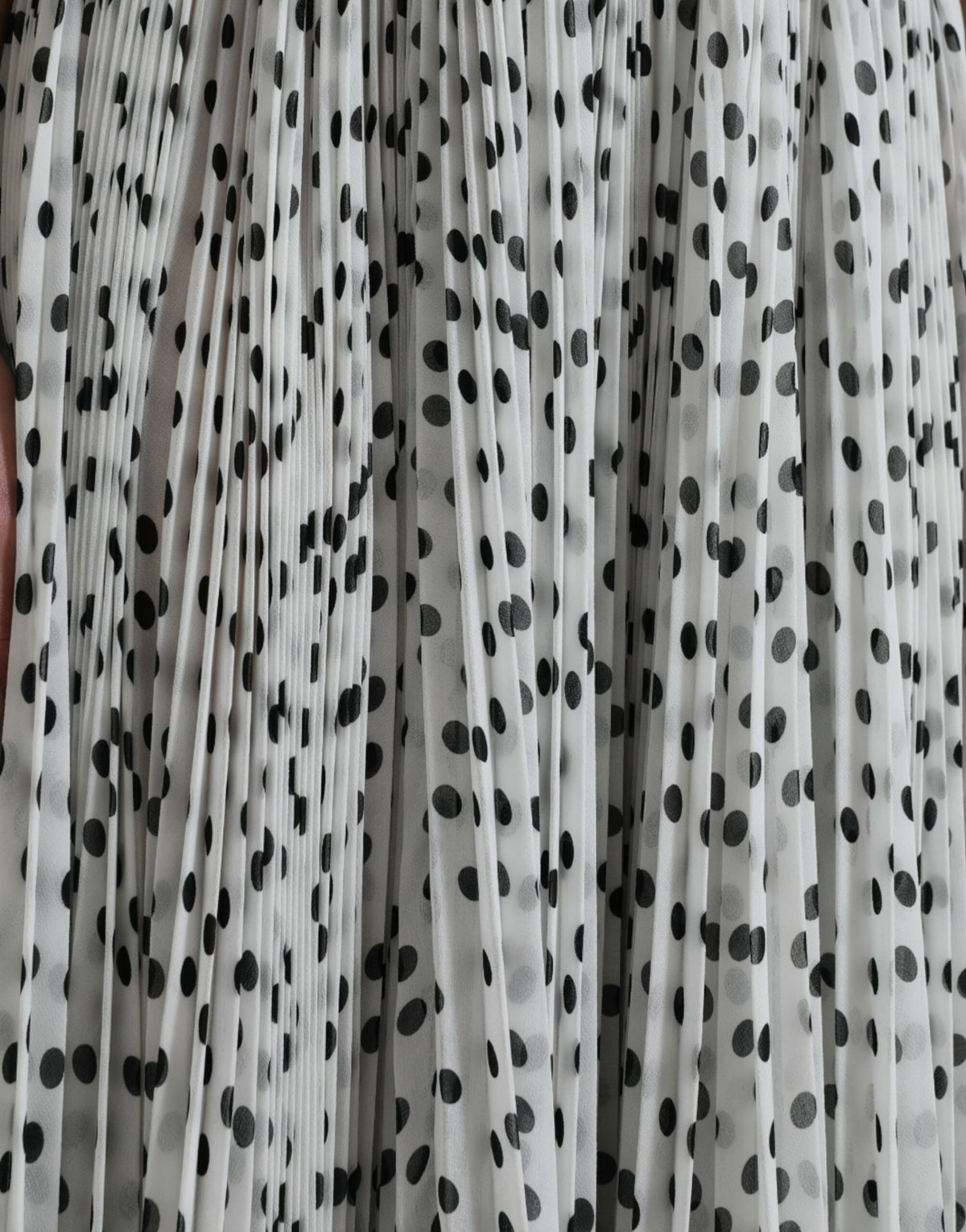 Robe Maxi Plissée A-line à Pois Blanc Dolce & Gabbana