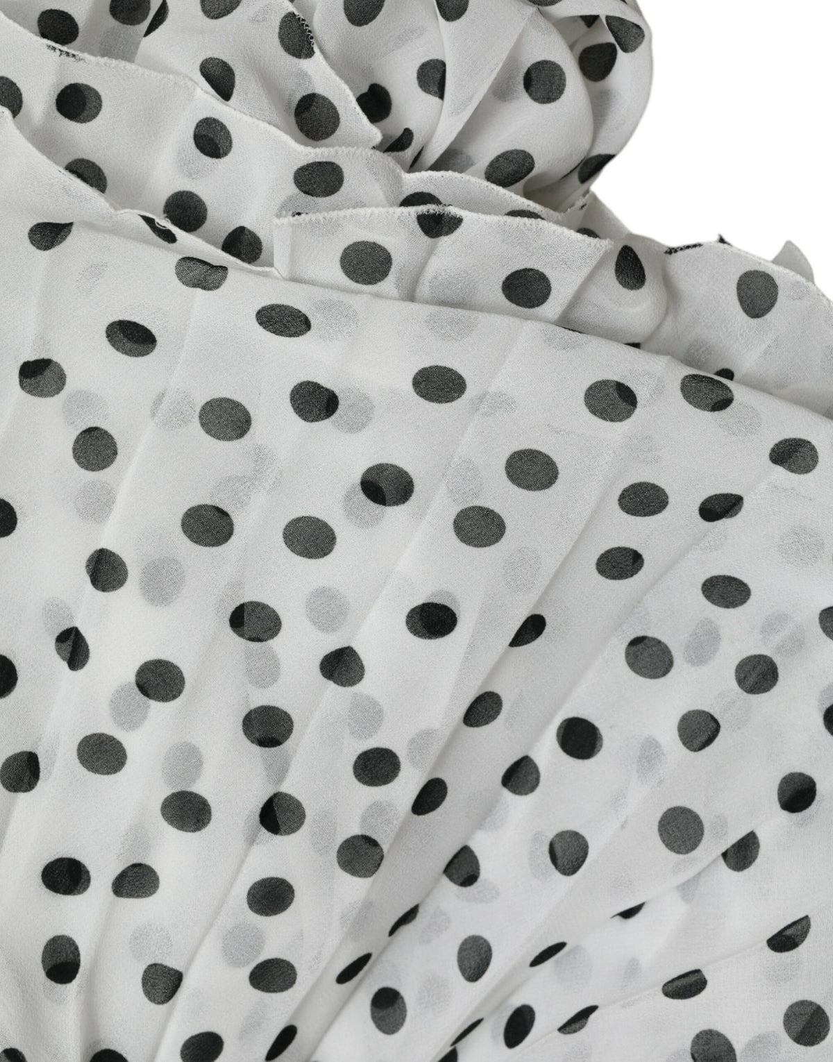 Robe Maxi Plissée A-line à Pois Blanc Dolce & Gabbana