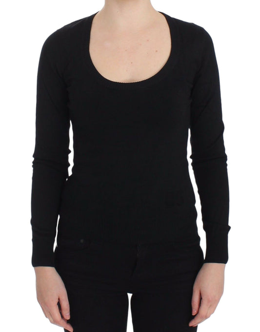 Dolce & Gabbana zwarte crewneck trui van kasjmier