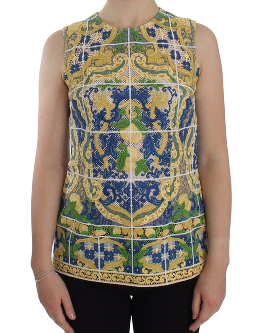 Dolce & Gabbana gebreide trui met multicolore Majolica-borduursels