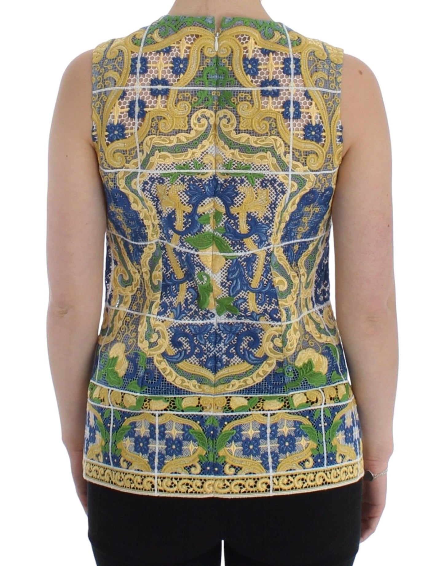Dolce & Gabbana gebreide trui met multicolore Majolica-borduursels