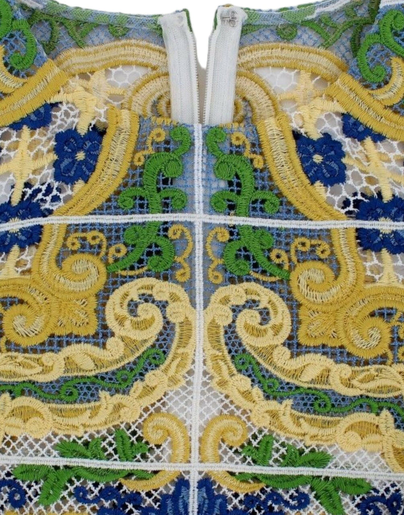 Pull brodé multicolore Majolica de Dolce &amp; Gabbana