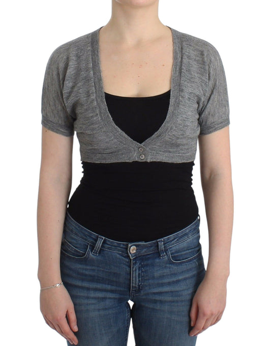 Ermanno Scervino Lingerie gebreide grijze bolero-sweatercardigan