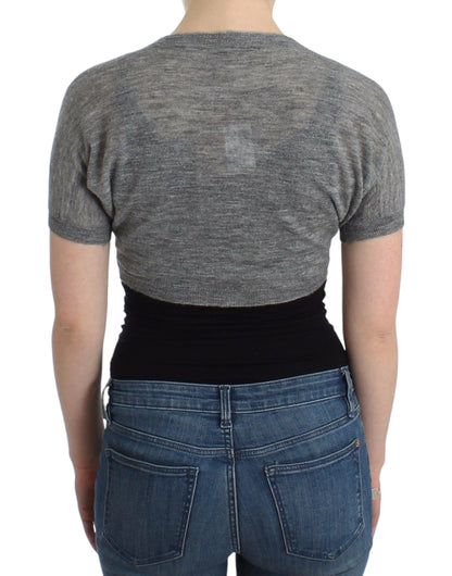 Ermanno Scervino Lingerie gebreide grijze bolero-sweatercardigan